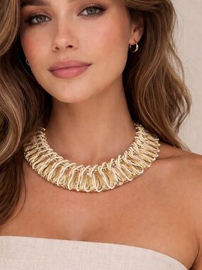 Boho Luxe Gold Fringe Statement Necklace w/seed beads| Anthropologie Style.